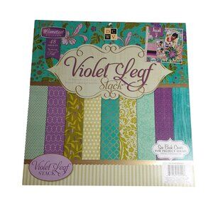 Limited Edition DCWV Violet Leaf Stack Paper Craft Pad 48 Sheet Foil Acid-Free